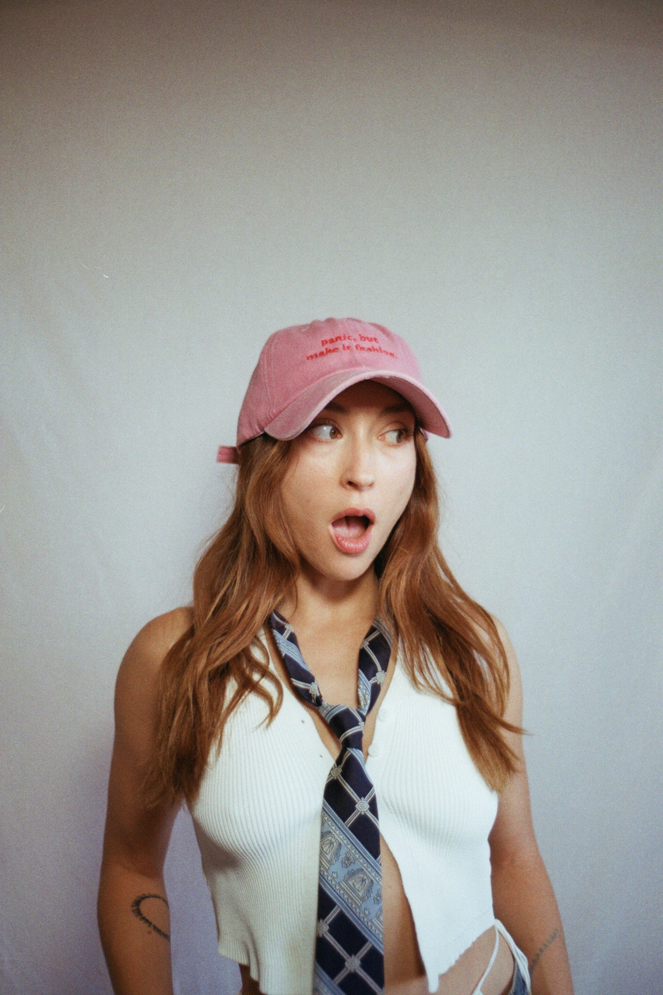 Panic,but make it fashion. Cap
