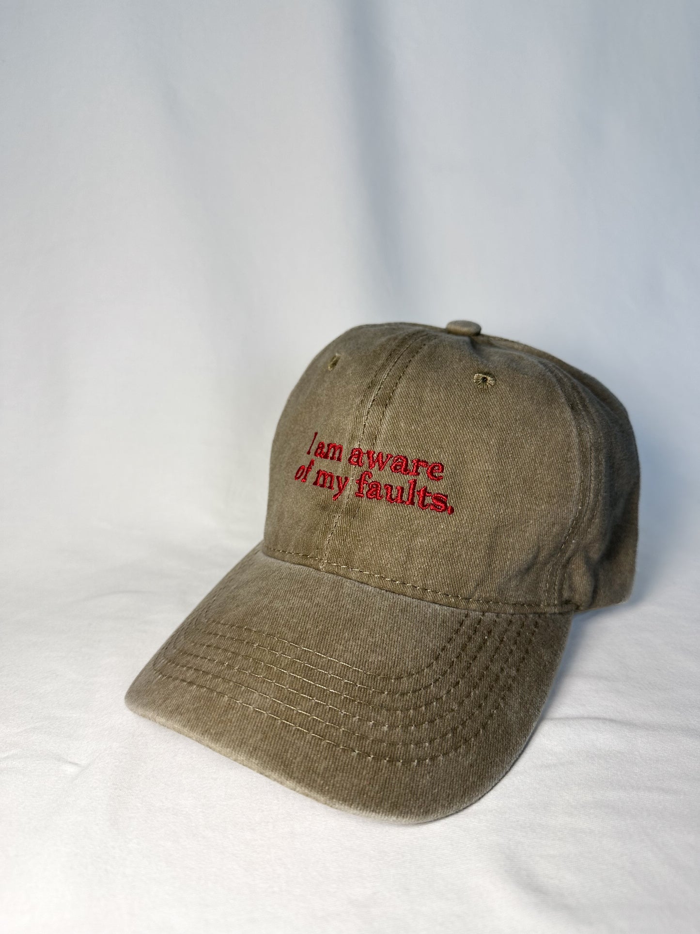 I am aware of my faults. Cap