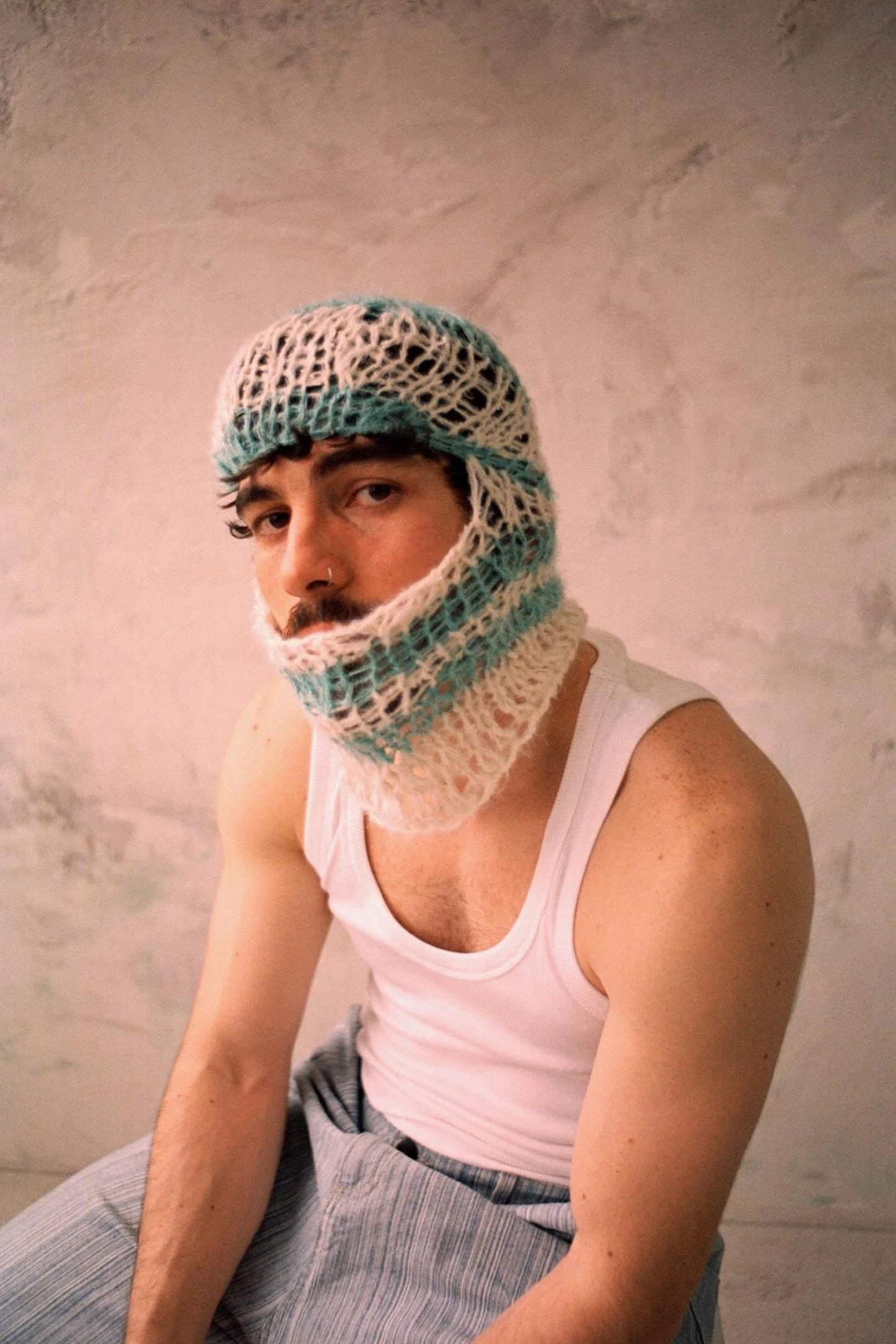 Blue and White Color Transition-ed Mask