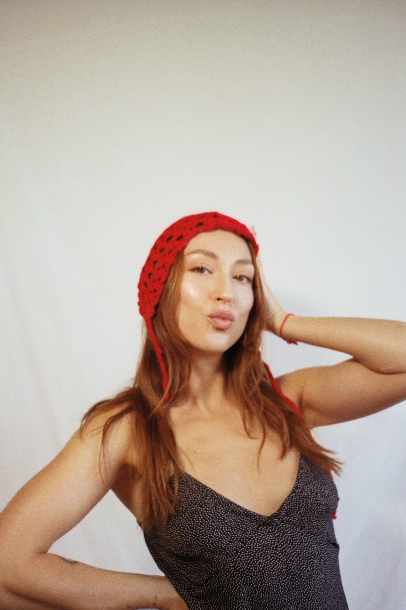 Red Bow-Tie Bonnet
