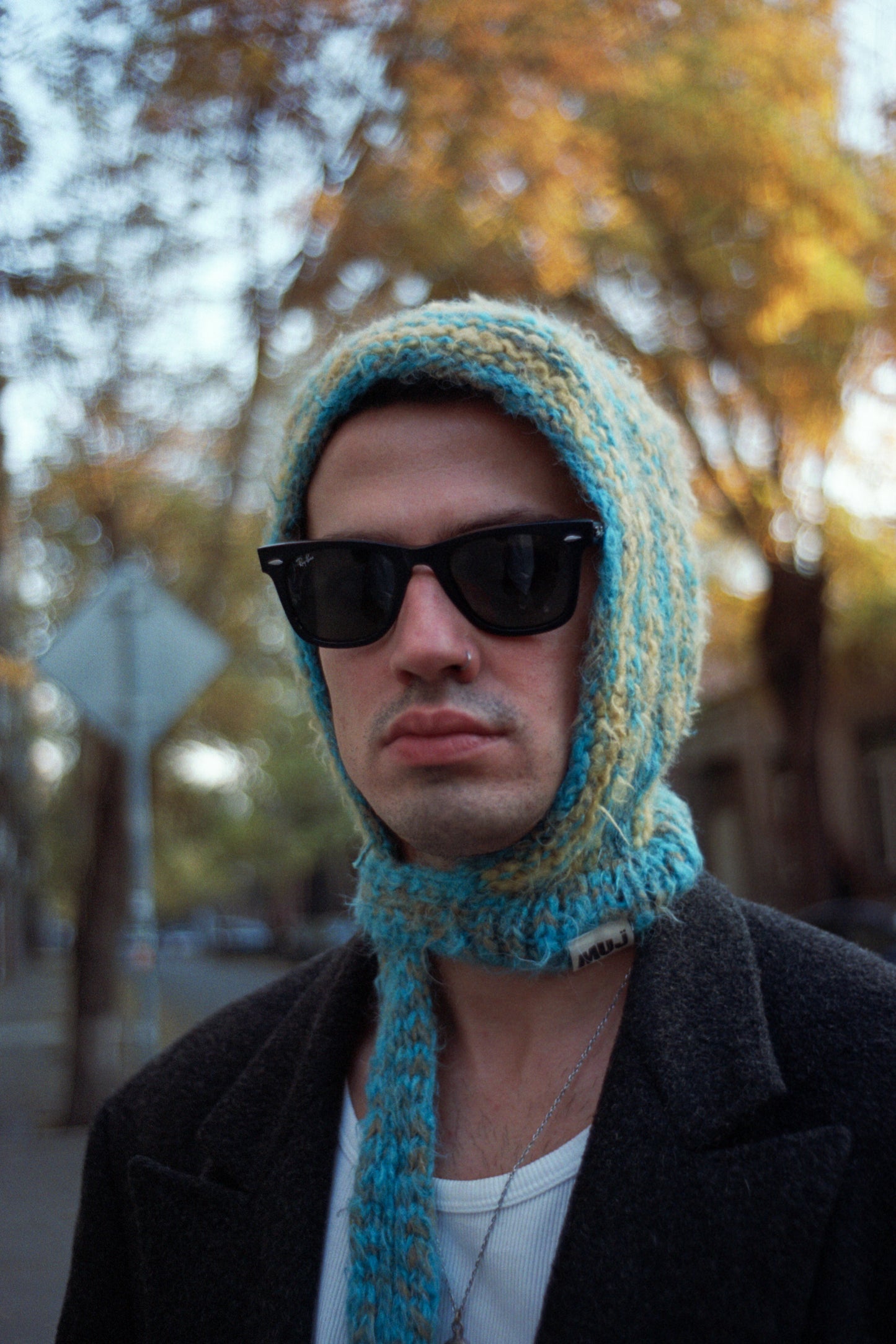 Striped, Color Transition-ed Bow Tie Bonnet