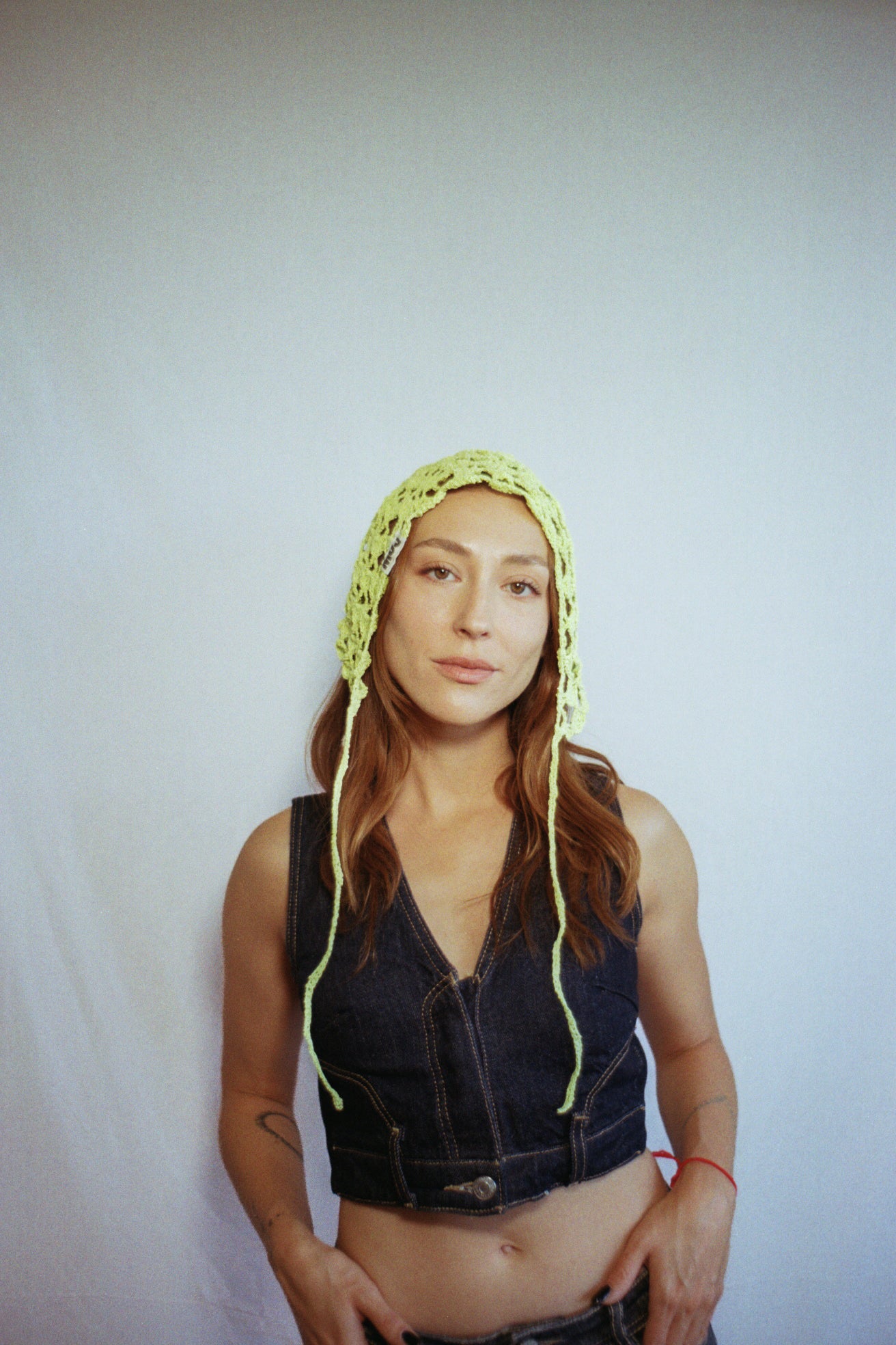 Green Bow-Tie Bonnet