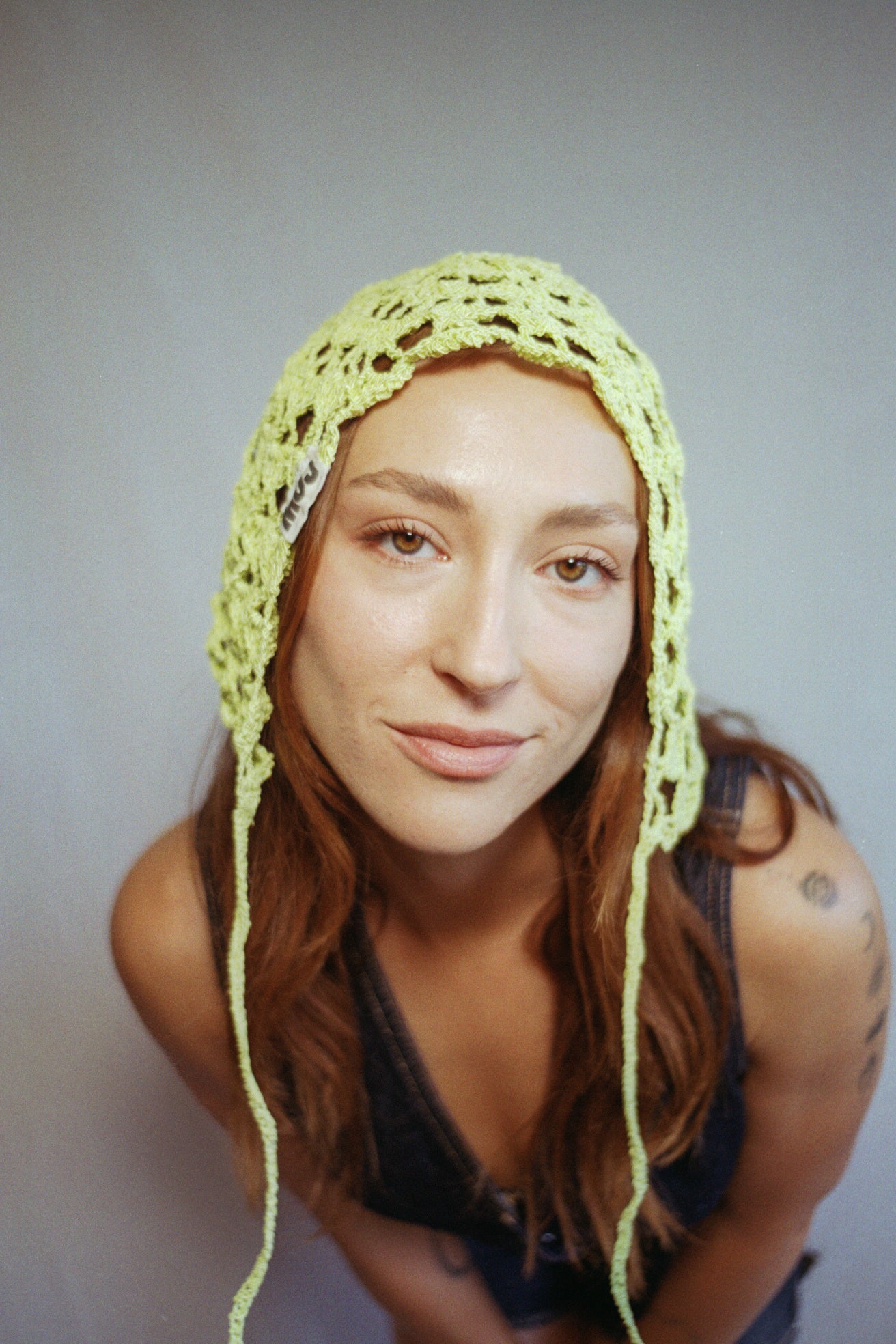 Green Bow-Tie Bonnet