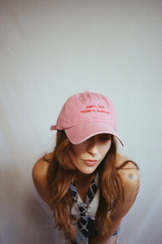 Panic,but make it fashion. Cap