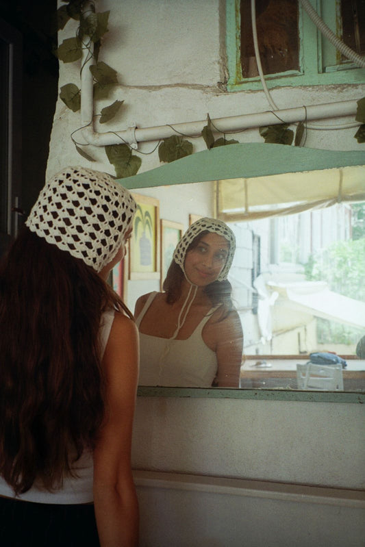 White Bow-Tie Bonnet|Summer Edition