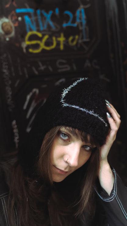 Silvered Black Balaclava