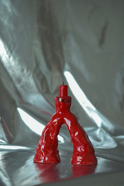 V speckled — Ceramic Candle Holder