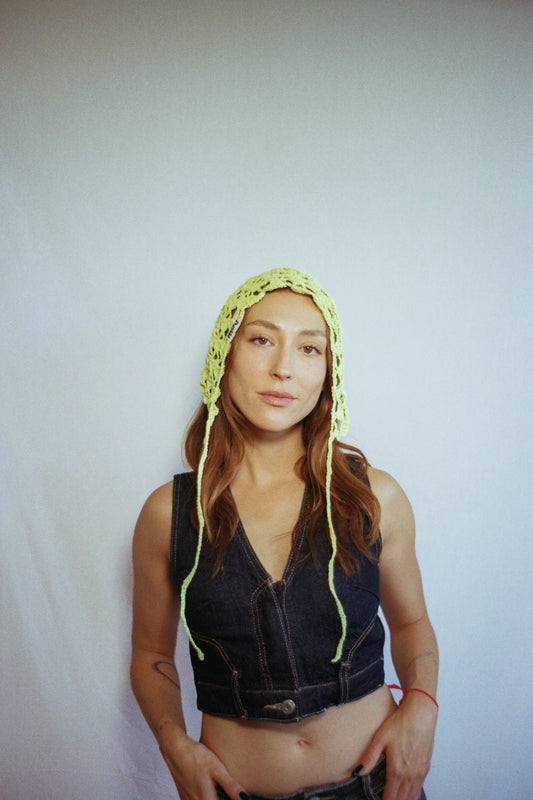 Green Bow-Tie Bonnet